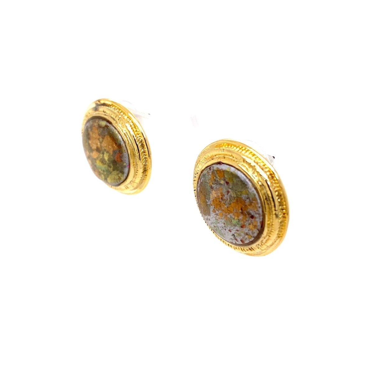 Gold Stud Earrings With Assorted Detail Medium - Maeven in Me