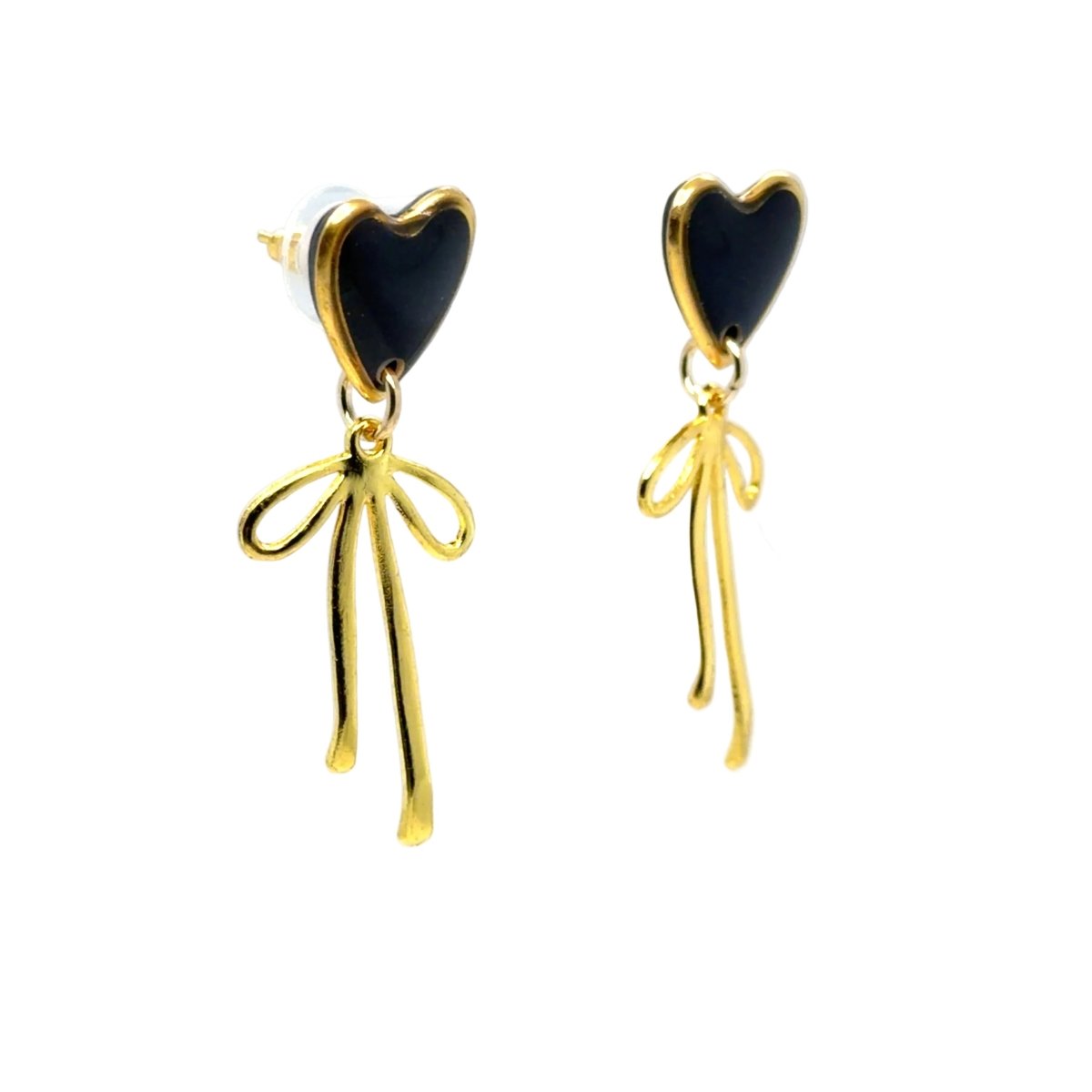 Heart & Bow Polymer Clay Earrings - Maeven in Me