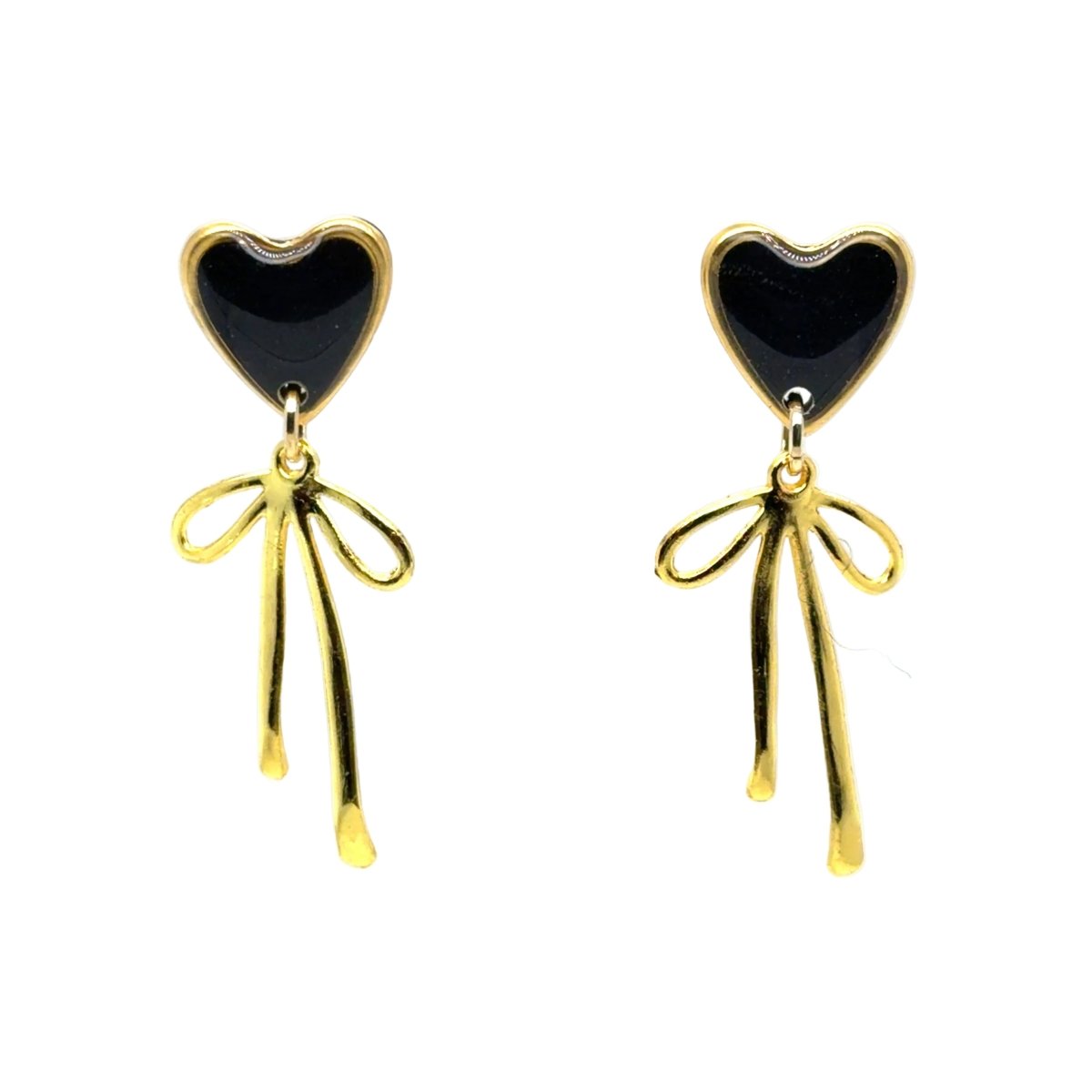 Heart & Bow Polymer Clay Earrings - Maeven in Me