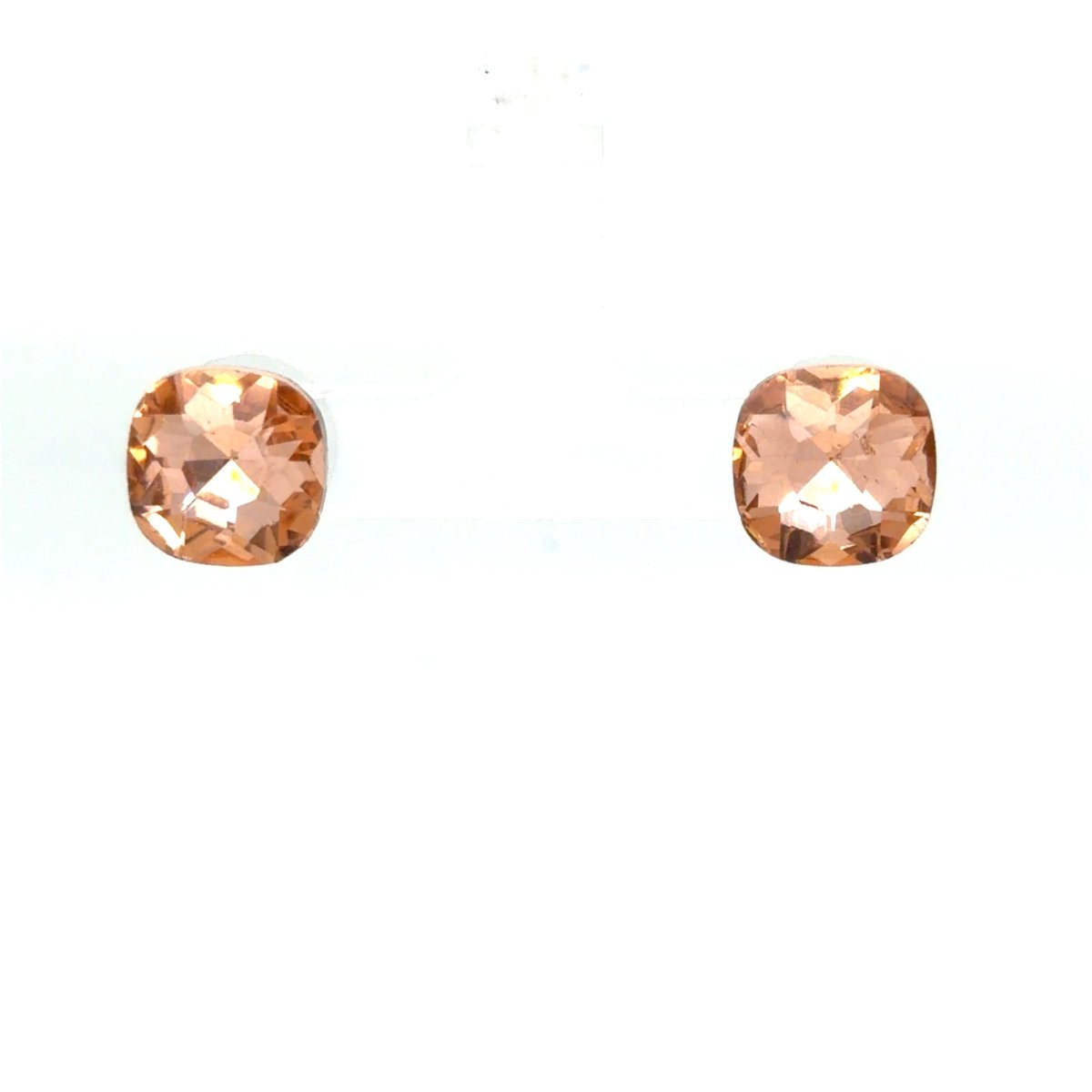 Peach Cushion-Cut Rhinestone Stud Earrings - Maeven in Me