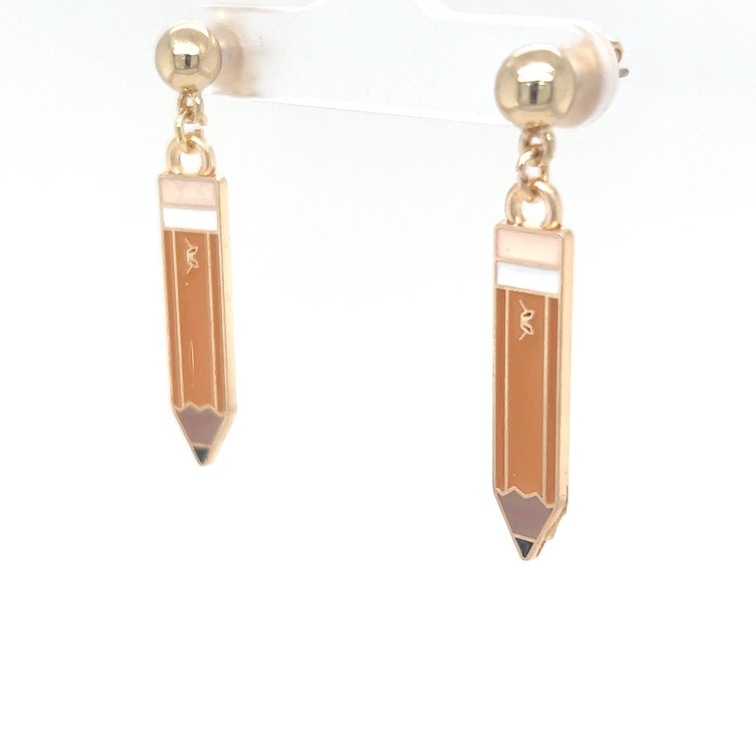 Yellow & Gold Metal Formed Earrings Small - Maeven in Me