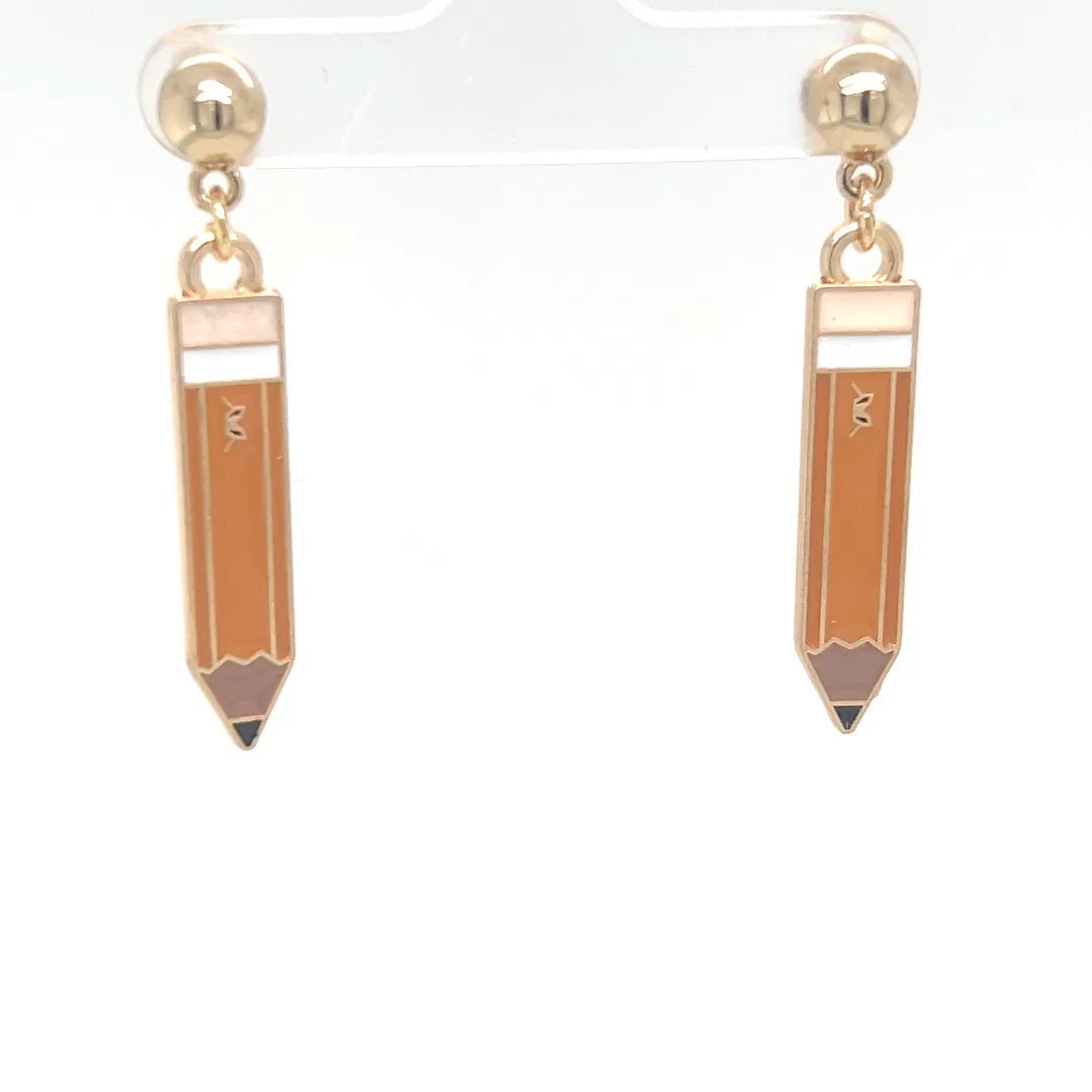 Yellow & Gold Metal Formed Earrings Small - Maeven in Me