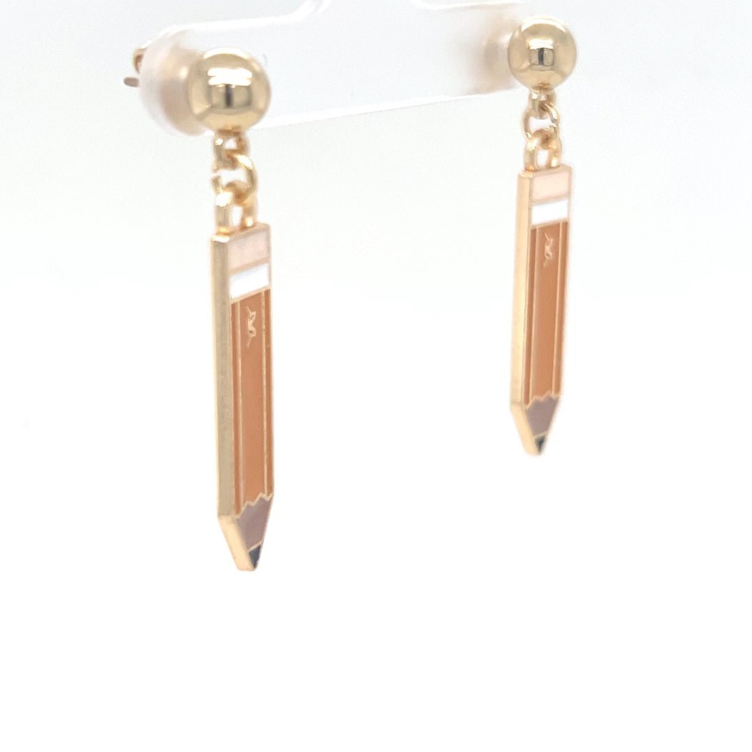 Yellow & Gold Metal Formed Earrings Small - Maeven in Me
